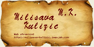 Milisava Kulizić vizit kartica